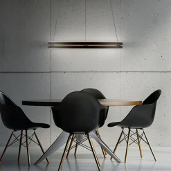 PURE LED-hængelampe E-Loop, eg/sort perle, Ø 70 cm aluminium, CCT