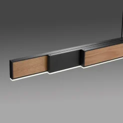 LED-hængelampe Moto-Rise, eg/sort perle, aluminium, CCT^PURE Hot