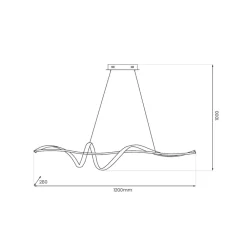 Milagro Lighting LED-hængelampe Sash, metal, sort, 4.000 K