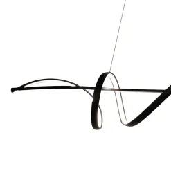 Milagro Lighting LED-hængelampe Sash, metal, sort, 4.000 K