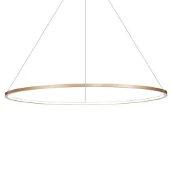 LED-hængelampe Saturno, Ø 100 cm, guldfarvet, 1 lyskilde, 4.000 K^Milagro Lighting Best