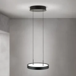 LED-hængelampe Teide, sort, 1 lyskilde, metal, 2.700 K^ORION Outlet