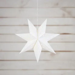 Markslöjd LED-hængestjerne uden batteri, timer Ø 45 cm hvid