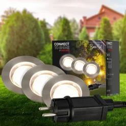 LED-indbygningsspot 3916032 IP67 12 V 3-delt startsæt Ø 4,5 cm potte^Briloner Discount