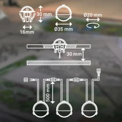 Briloner LED-indbygningsspot 3923034, IP65, 12 V, 3-punkts forlængelse Ø 3,5 cm