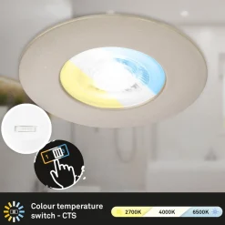 LED-indbygningsspot 7605 IP44 3er CTS nikkel mat^Briloner Outlet