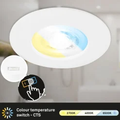 LED-indbygningsspot 7605 IP44 3sæt CTS hvid^Briloner Hot