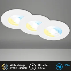 LED-indbygningsspot 7605 IP44 3sæt CTS hvid^Briloner Hot