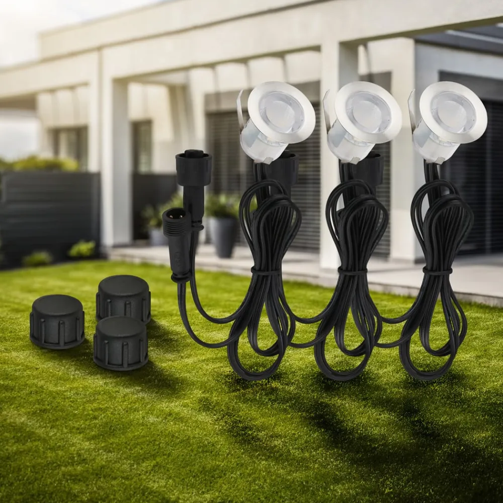 Briloner Nedgravet Udebelysning|Udendørs Spot>LED-indbygningsspot 3913032 IP67 12V 3x-udvidelse 3cm stål