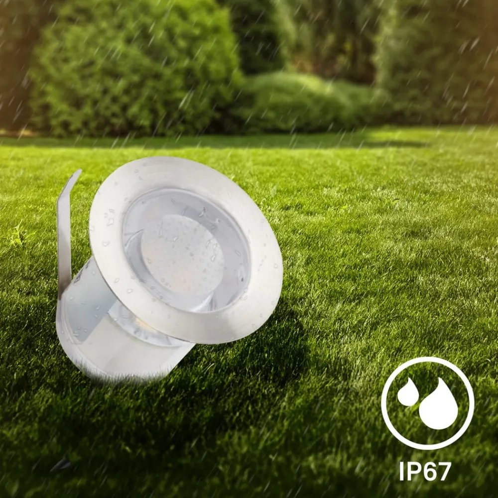 Briloner Nedgravet Udebelysning|Udendørs Spot>LED-indbygningsspot 3913032 IP67 12V 3x-udvidelse 3cm stål