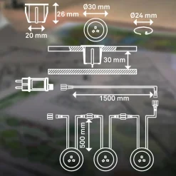 Briloner LED-indbygningsspot 3912032 IP67 12V 3x-startersæt Ø3cm stål