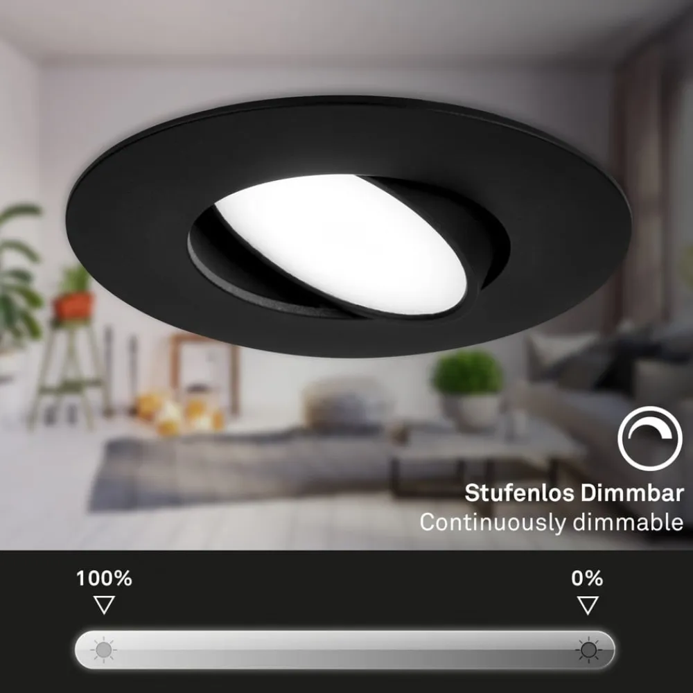 Briloner Loftlamper|Indbygningsspots>LED-indbygningsspot 7597 3sæt IP65 4.000 K sort