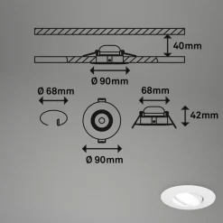 Briloner LED-indbygningsspot 7597 3sæt IP65 4.000 K hvid