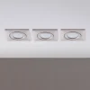 Lindby Loftlamper|Indbygningsspots>LED-indbygningsspot Andrej, kantet, nikkel, sæt med 3 stk