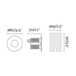 FARO BARCELONA LED-indbygningsspot Grund, sort, Ø 8 cm, aluminium/stål