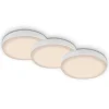 LED-indbygningsspot Plat, hvid, sæt af 3, 3.000 K^Briloner Outlet