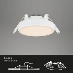 LED-indbygningsspot Plat, hvid, sæt af 3, 3.000 K^Briloner Outlet