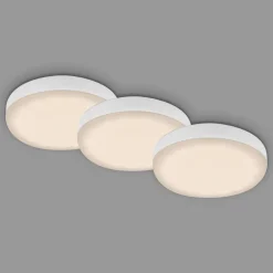 LED-indbygningsspot Plat, hvid, sæt af 3, 3.000 K^Briloner Outlet