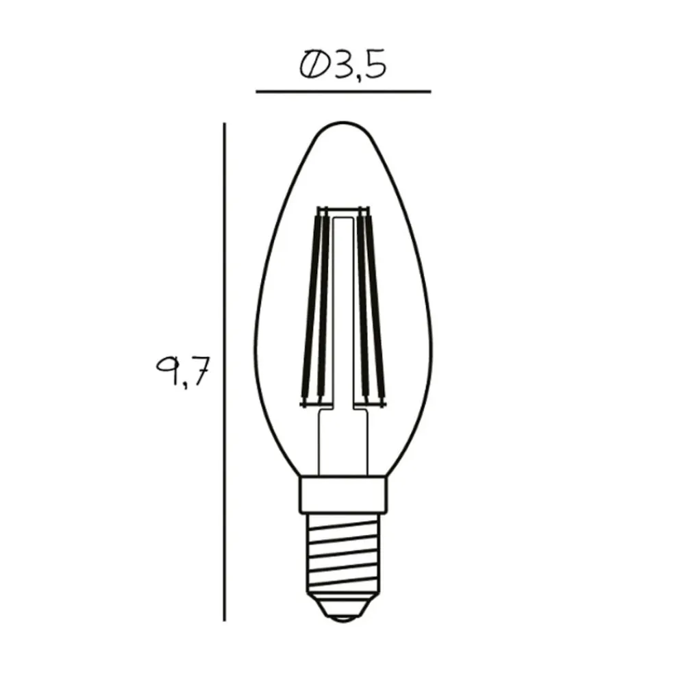 LED-kertepære, E14, 3,5 W, 2.200 K, glødetråd, dæmpbar^DESIGN BY US Clearance