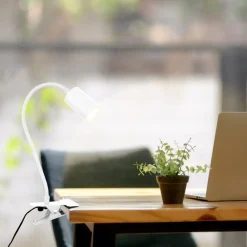 Briloner LED-klemmelampe Fleks, hvid, fleksibel, metal