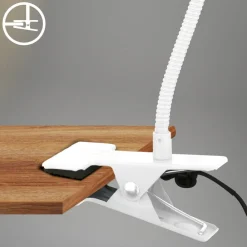 Briloner LED-klemmelampe Fleks, hvid, fleksibel, metal