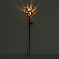 LED-lampe med jordspyd 36747, kugle, rustbrun, metal^Globo Outlet