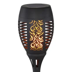 LED-lampe med jordspyd 33535-2, lygte, sort, sæt med 2 stk^Globo New