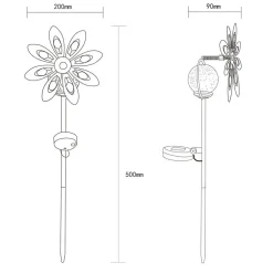 Globo LED-lampe med jordspyd 36576, rustbrun, metal, glas