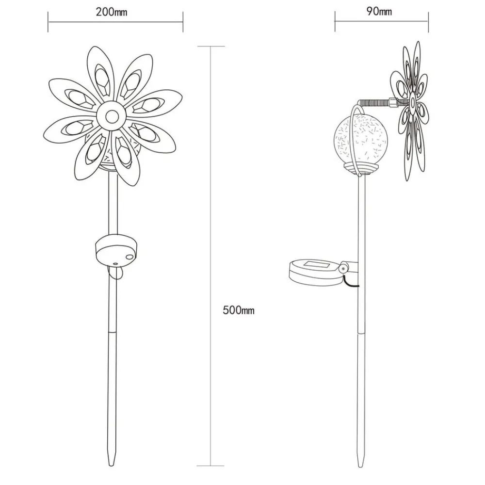 Globo LED-lampe med jordspyd 36576, rustbrun, metal, glas