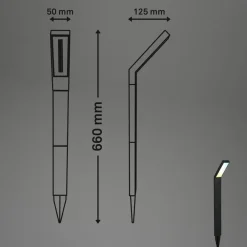 Briloner LED-lampe med jordspyd 3796015, sort, plast, CCT