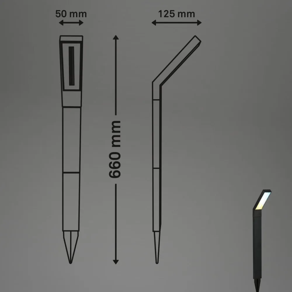 Briloner LED-lampe med jordspyd 3796015, sort, plast, CCT
