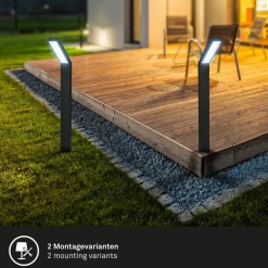 Briloner LED-lampe med jordspyd 3796015, sort, plast, CCT