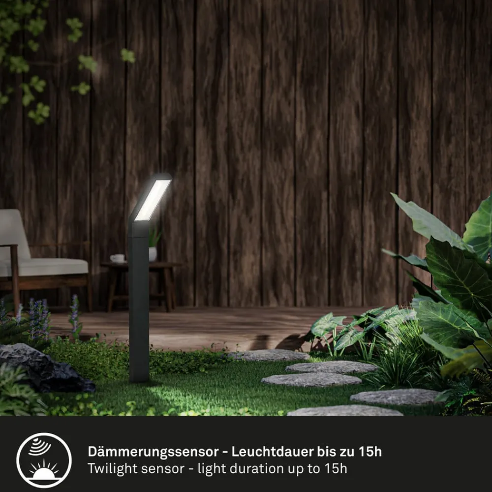 Briloner LED-lampe med jordspyd 3796015, sort, plast, CCT