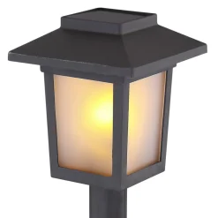 LED-lampe med jordspyd 33577-3, sort, plast, 3 stk^Globo