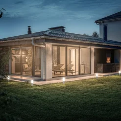 Briloner Udendørs Spot>LED-lampe med jordspyd 3925032 12V 3x-startersæt stål Ø 4 cm