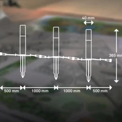 LED-lampe med jordspyd 3926032 12V 3x-udvidelse Stål Ø 4cm^Briloner