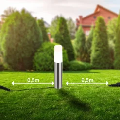 LED-lampe med jordspyd 3926032 12V 3x-udvidelse Stål Ø 4cm^Briloner