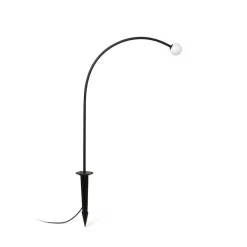 FARO BARCELONA Udendørs Spot>LED-lampe med jordspyd Cuca, sort, stål/glas, højde 65 cm
