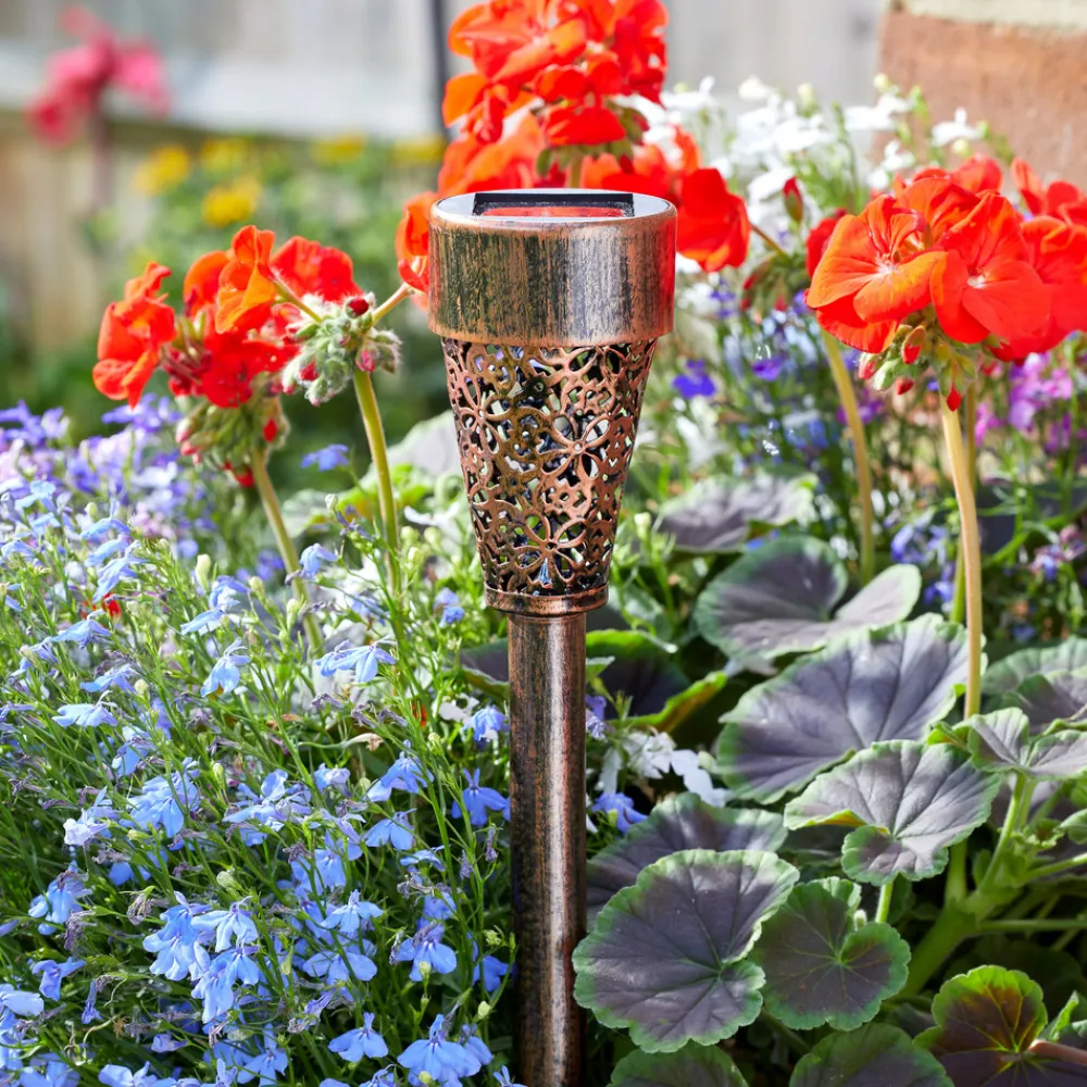 SMART GARDEN Solcellelamper>LED-lampe med jordspyd Damasque, 4 stk. sæt, IP44