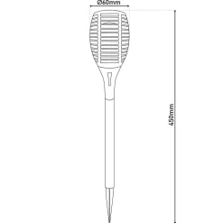 Näve LED-lampe med jordspyd FANILO, sort, 45 cm, 5 stk. IP44