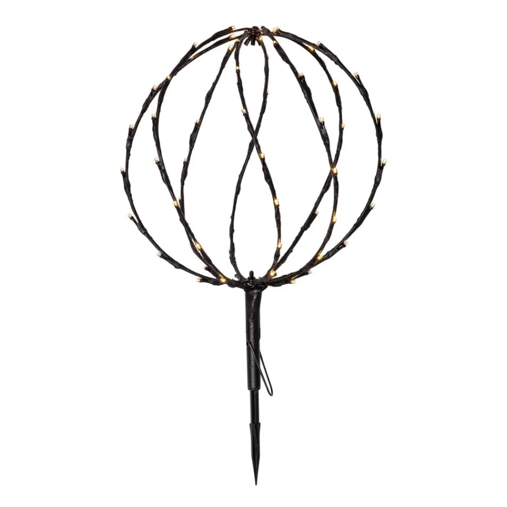 STAR TRADING Dekorationsbelysning>LED-lampe med jordspyd Kugle, Ø 30 cm, sort metalbatteri