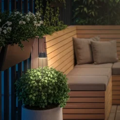 Briloner Udendørs Spot>LED-lampe med jordspyd RIFFLE NANO, antracit Ø 6 cm, 2-pak