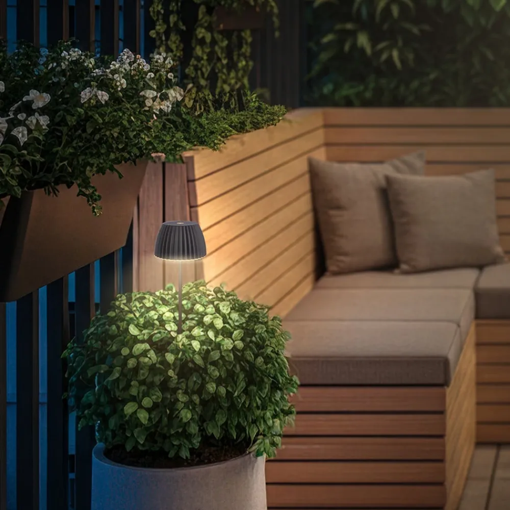 LED-lampe med jordspyd RIFFLE MINI, antracit Ø 9 cm, IP44^Briloner New