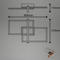 LED-loftlampe 3775015 2 lyskilder med træ^Briloner Discount