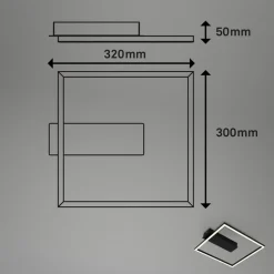 Briloner LED-loftlampe 3771 i rammeform, sort