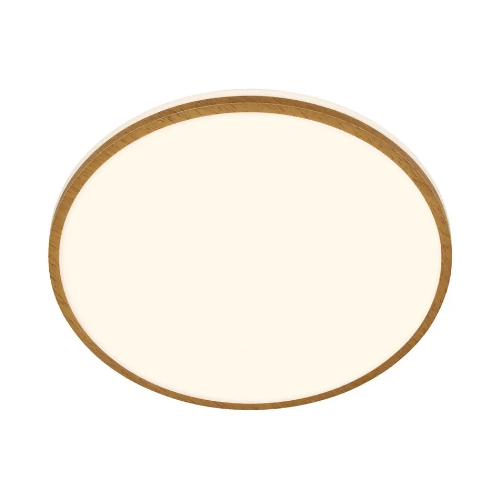 Briloner Loftlamper>LED-loftlampe Acorus, Ø 33 cm, hvid/træfarvet, IP44