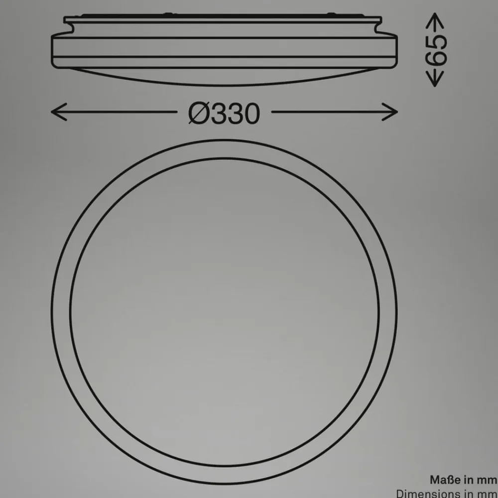 Briloner Loftlamper>LED-loftlampe Acorus, Ø 33 cm, hvid/træfarvet, IP44