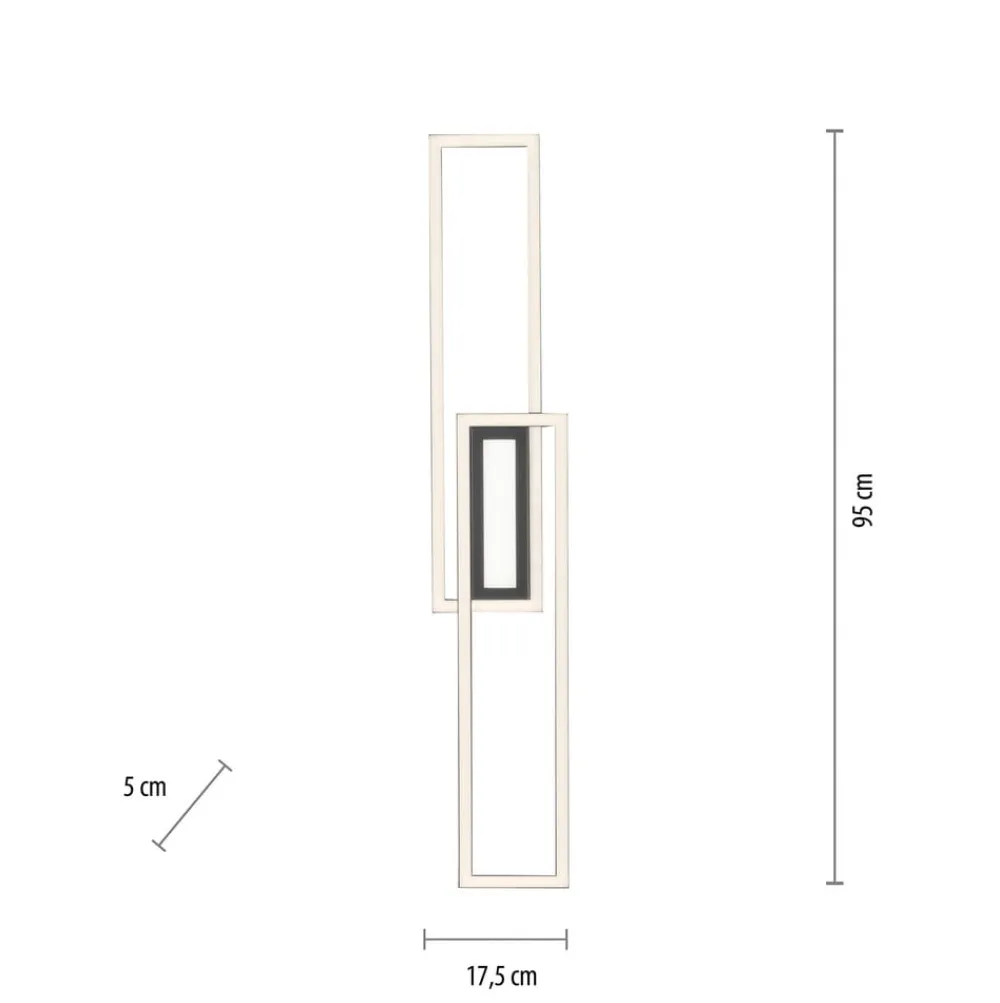 JUST LIGHT. GmbH LED-loftlampe Asmin, CCT, sort, 95x17,5cm