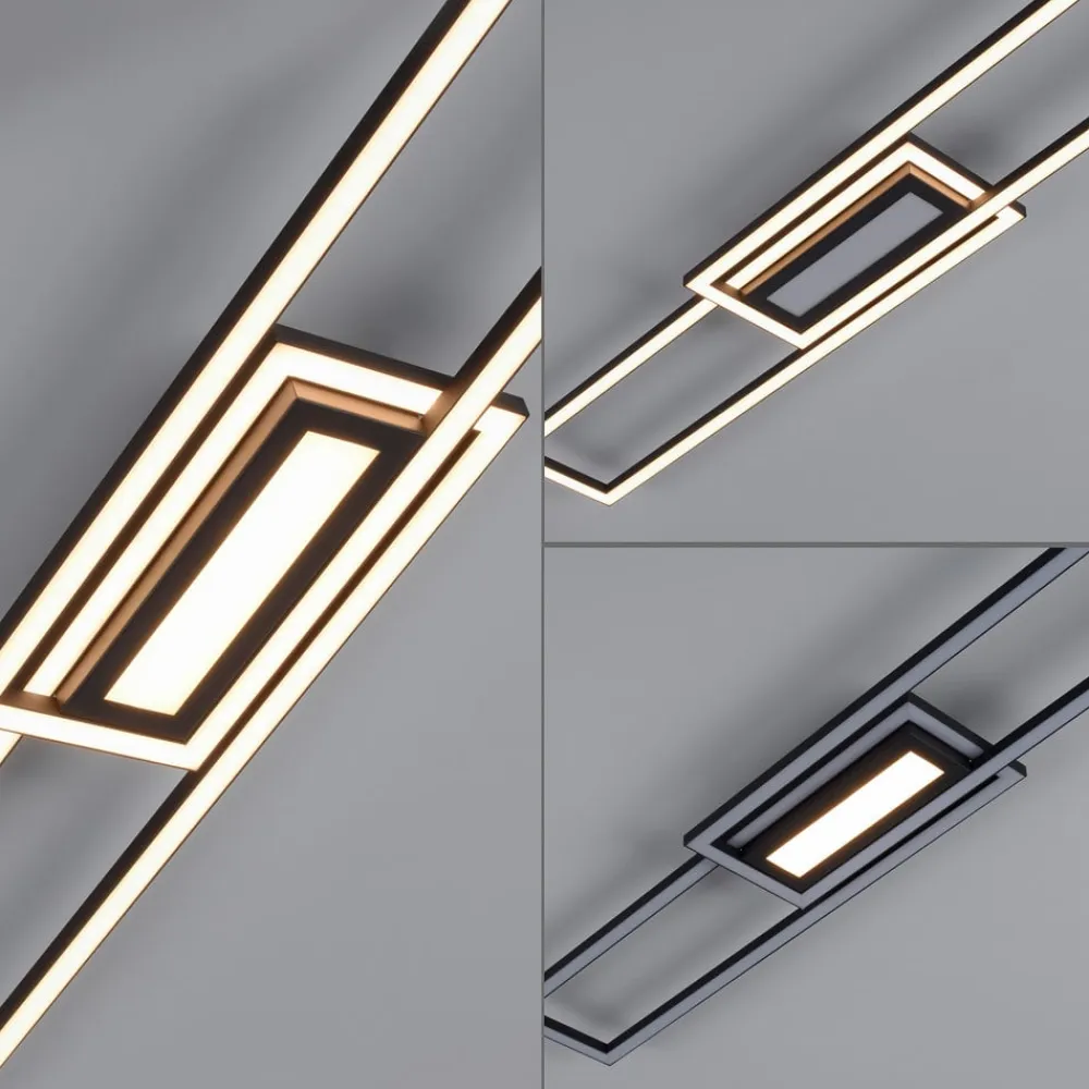 JUST LIGHT. GmbH LED-loftlampe Asmin, CCT, sort, 95x17,5cm