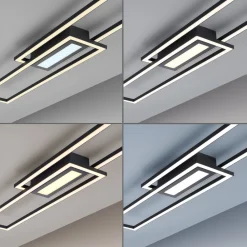 JUST LIGHT. GmbH LED-loftlampe Asmin, CCT, sort, 95x17,5cm